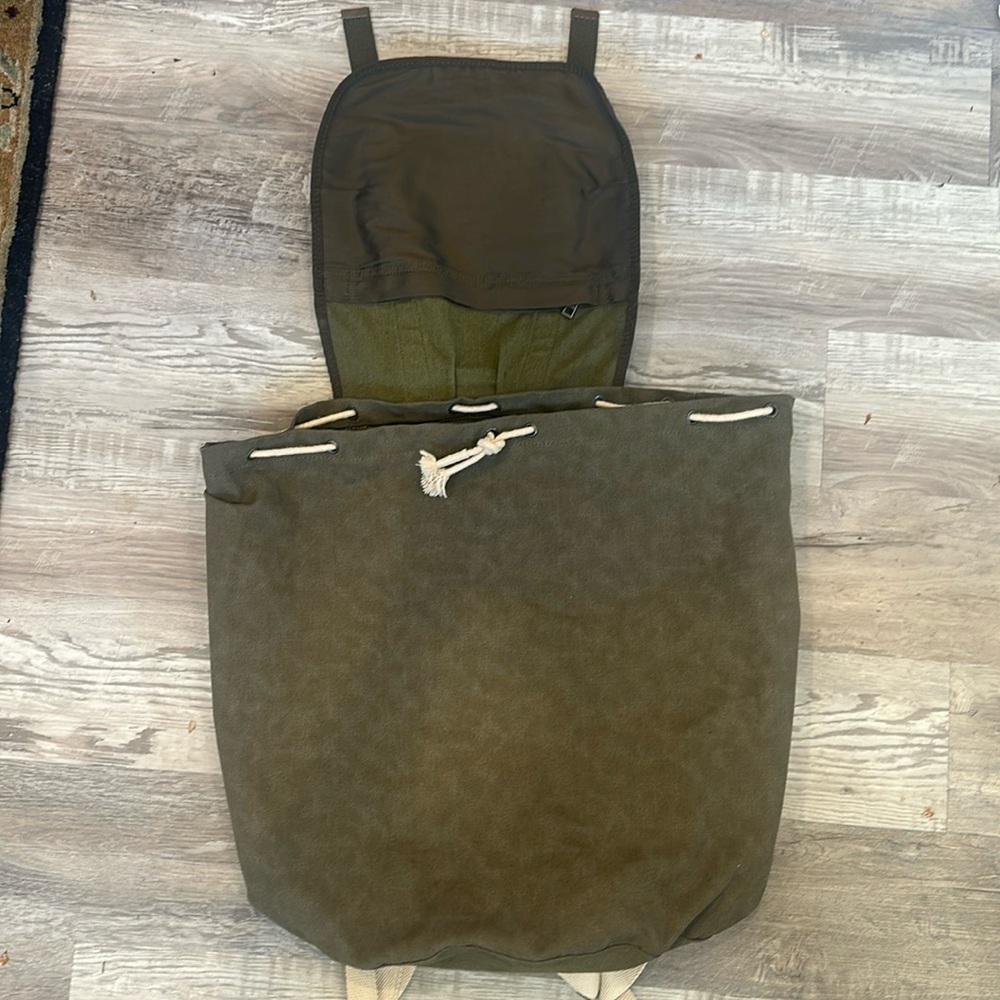 Zara Men Canvas Drawstring Backback Rucksack - Picture 2 of 5